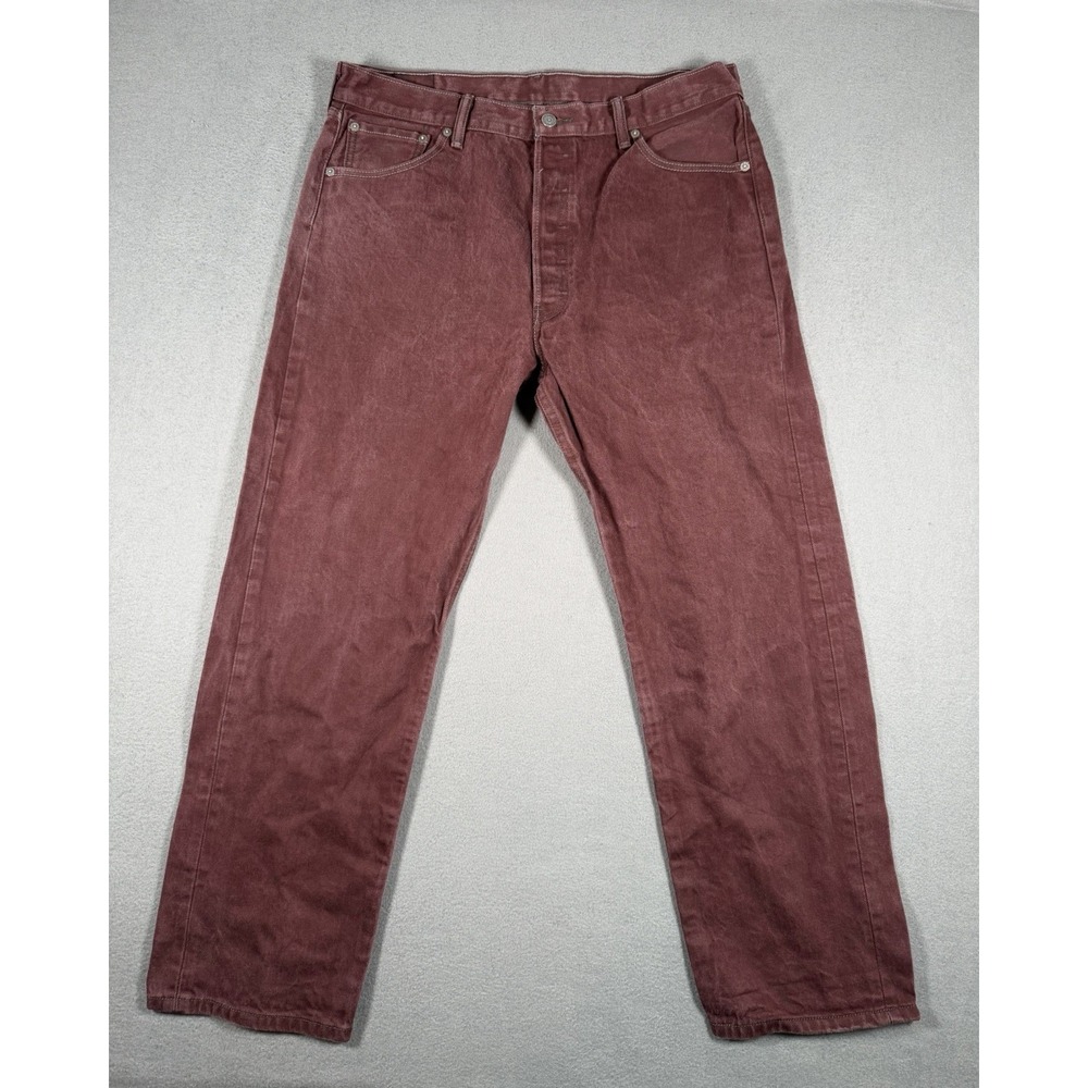 Levi's 501 XX Original Straight Leg Jeans Men's Size 38x32 Burgundy Red Denim